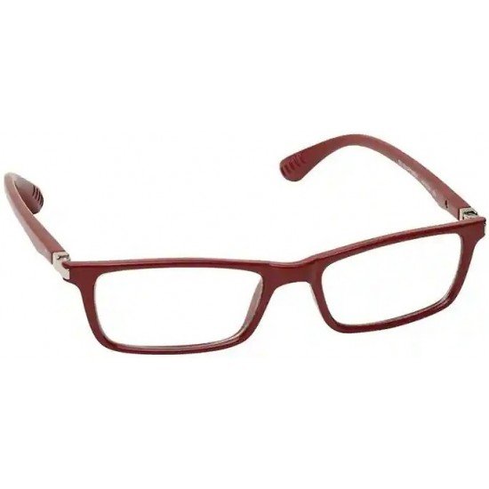 Maroon Rimmed Rectangle Eyeglasses