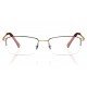 Maroon Gold Rectangle Semi-Rimmed Eyeglasses