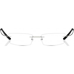 Silver Rectangle Rimless Eyeglasses