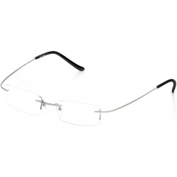 Silver Rectangle Rimless Eyeglasses