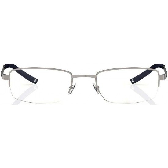 Gun Metal Rectangle Semi-Rimmed Eyeglasses