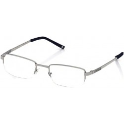 Gun Metal Rectangle Semi-Rimmed Eyeglasses