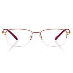 Maroon Rectangle Semi-Rimmed Eyeglasses