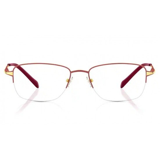 Maroon Rectangle Semi-Rimmed Eyeglasses