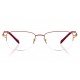 Maroon Rectangle Semi-Rimmed Eyeglasses