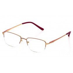 Maroon Rectangle Semi-Rimmed Eyeglasses