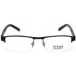 Black Rectangle Semi-Rimmed Eyeglasses