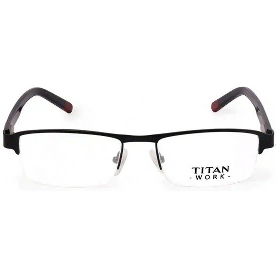 Black Rectangle Semi-Rimmed Eyeglasses