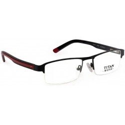 Black Rectangle Semi-Rimmed Eyeglasses