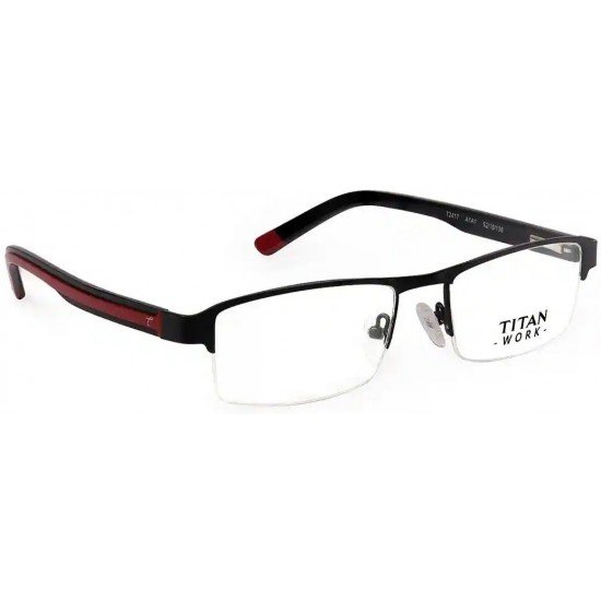 Black Rectangle Semi-Rimmed Eyeglasses