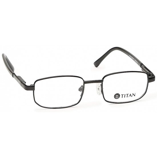 Black Rectangle Frame Rimmed Unisex Eyeglasses