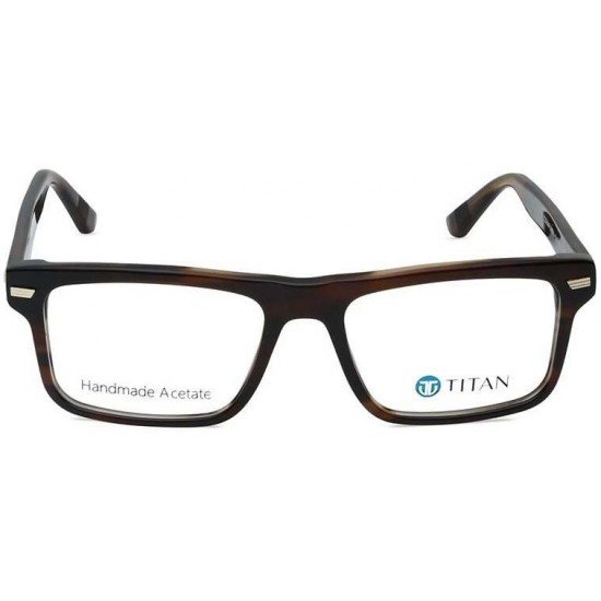Brown Rectangle Men Eyeglasses