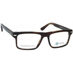 Brown Rectangle Men Eyeglasses