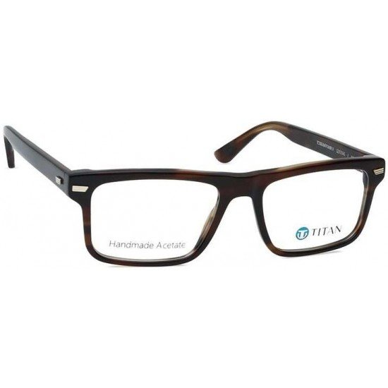 Brown Rectangle Men Eyeglasses