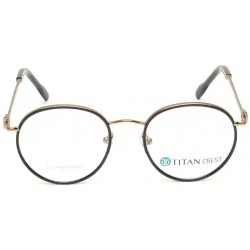 Brown Round Frame Rimmed Unisex Eyeglasses
