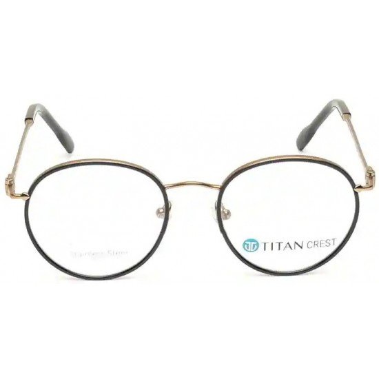 Brown Round Frame Rimmed Unisex Eyeglasses