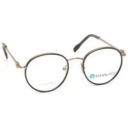 Brown Round Frame Rimmed Unisex Eyeglasses