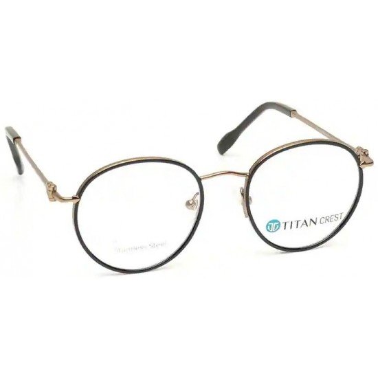 Brown Round Frame Rimmed Unisex Eyeglasses