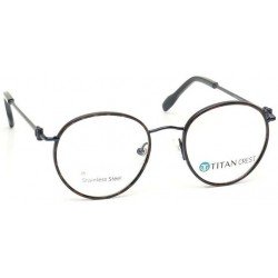 Black Metallic Round Rimmed Unisex Eyeglasses