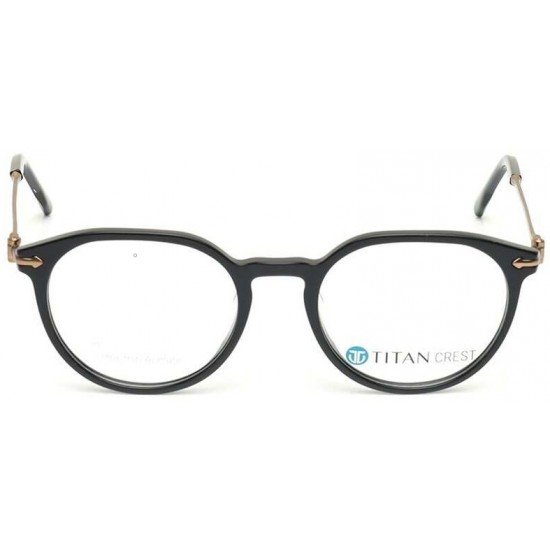 Black Plastic Round Rimmed Unisex Eyeglasses