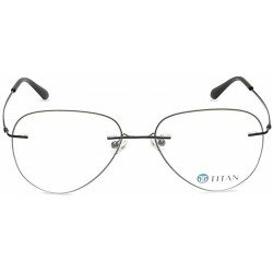 Black Round Rimless Eyeglasses