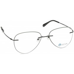 Black Round Rimless Eyeglasses