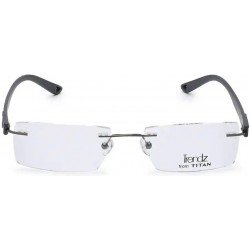 Black Rectangle Rimless Eyeglasses
