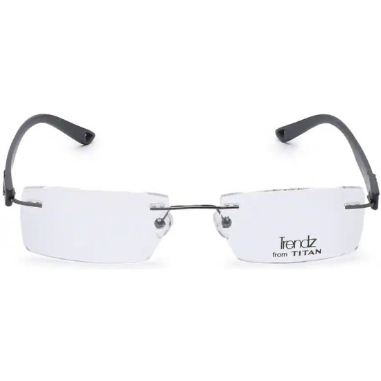 Black Rectangle Rimless Eyeglasses
