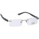 Black Rectangle Rimless Eyeglasses