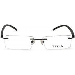 Black Rectangle Frame Rimless Eyeglasses