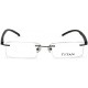 Black Rectangle Frame Rimless Eyeglasses