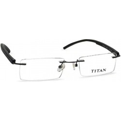 Black Rectangle Frame Rimless Eyeglasses