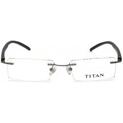 Silver Rectangle Frame Rimless Eyeglasses