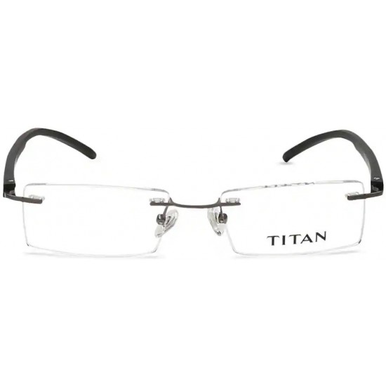 Silver Rectangle Frame Rimless Eyeglasses