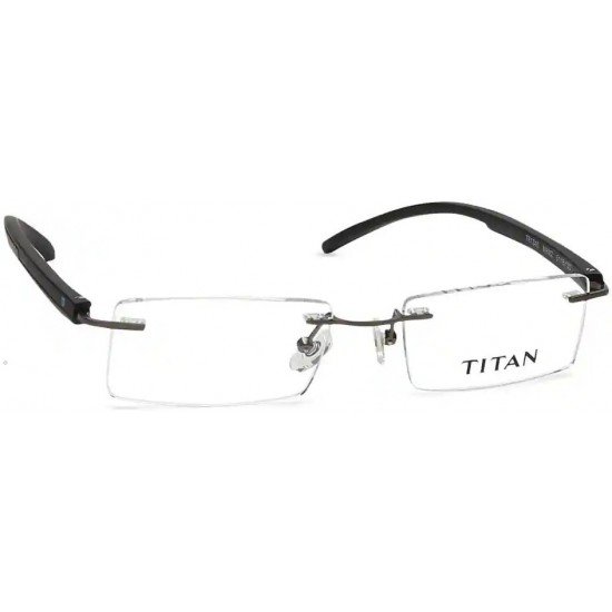 Silver Rectangle Frame Rimless Eyeglasses