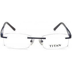 Blue Rectangle Rimless Eyeglasses