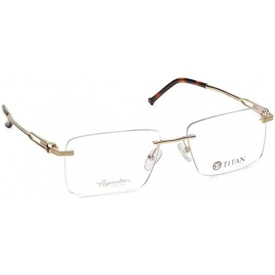 Signature Gold Square Rimless Eyeglasses