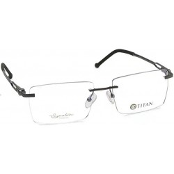 Signature Grey Square Rimless Eyeglasses