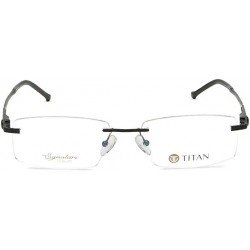 Signature Black Rectangle Rimless Eyeglasses