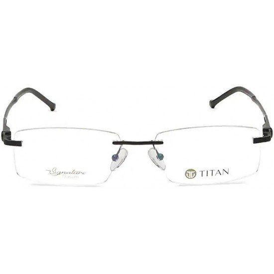 Signature Black Rectangle Rimless Eyeglasses