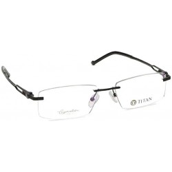 Signature Black Rectangle Rimless Eyeglasses