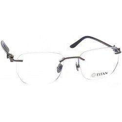 Black Geometry Rimless Men Eyeglasses