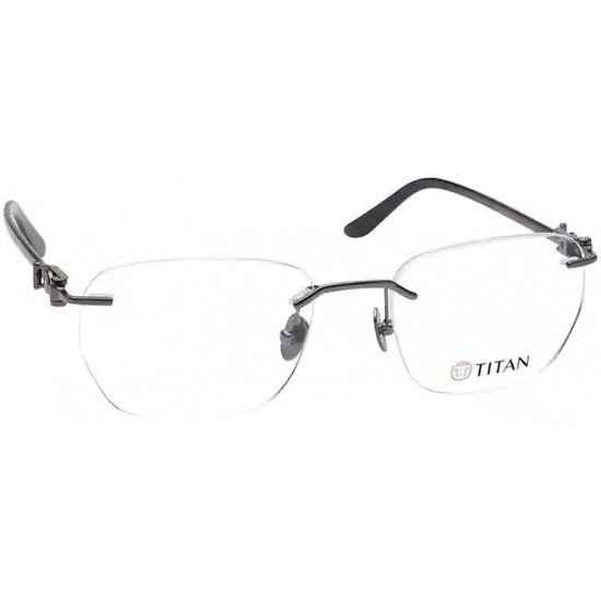 Black Geometry Rimless Men Eyeglasses