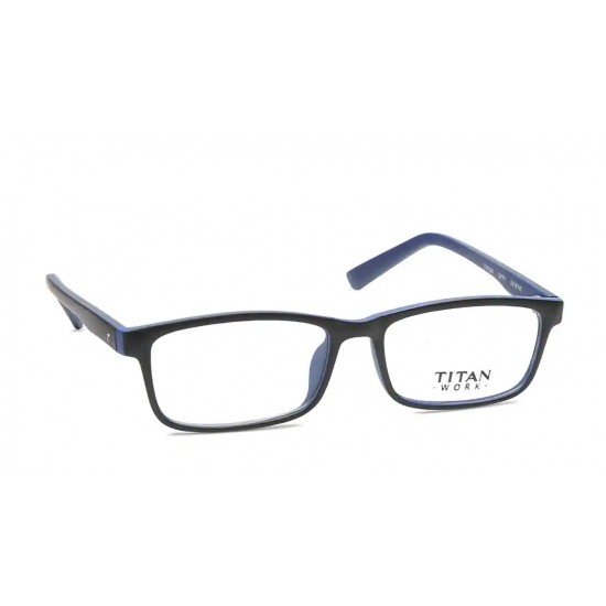 Black Plastic Rectangle Rimmed Eyeglasses