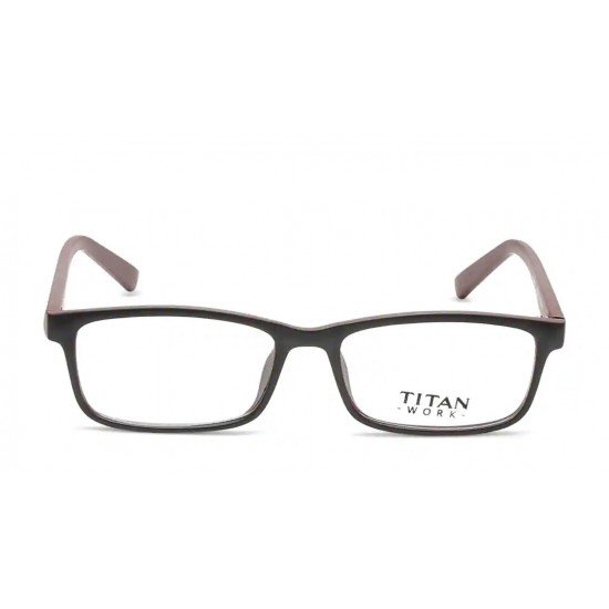 Black Plastic Rectangle Rimmed Men Eyeglasses
