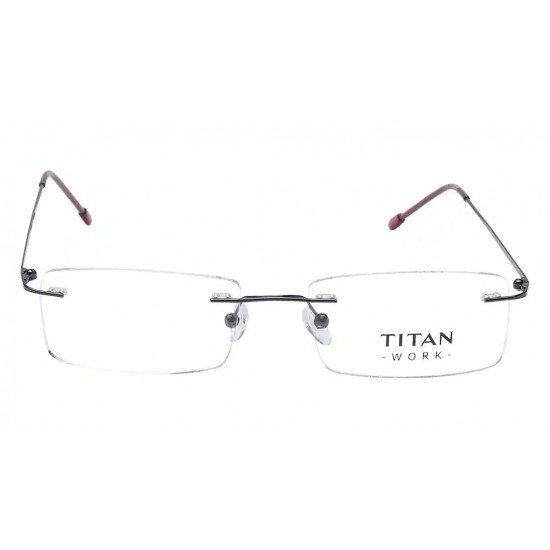 Purple Rectangle Rimless Eyeglasses