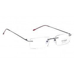 Purple Rectangle Rimless Eyeglasses