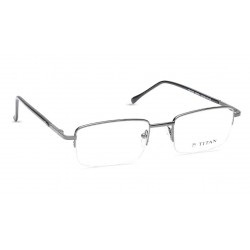 Silver Rectangle Semi-Rimmed Eyeglasses