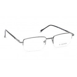 Silver Rectangle Semi-Rimmed Eyeglasses