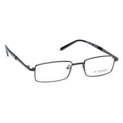 Black Metallic Rectangle Rimmed Eyeglasses